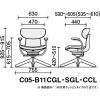 「【組立設置込】コクヨ イングライフ 固定肘 背合板 4本脚 座レザー ナイロンキャスター ミディアムアッシュ×ブラック 1脚（直送品）」の商品サムネイル画像9枚目