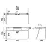 「【組立設置込】 コクヨ リーンデスク　平机 センター引出付　幅800×奥行600×高さ720mm　脚：ブラック　天板：ホワイト（直送品）」の商品サムネイル画像3枚目
