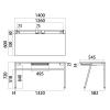 「【組立設置込】 コクヨ リーンデスク　平机 センター引出付　幅1400×奥行600×高さ720mm　脚：ホワイト　天板：ナチュラル（直送品）」の商品サムネイル画像3枚目