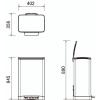 「EKO ステンレスペダル式ゴミ箱 角型ヨコ 40L 1個 幅402×奥行356×高さ645mm ソフトクローズ/ゴミ袋固定ホール/オープンロック機能付」の商品サムネイル画像4枚目