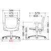 「8VC11A FVG8 |オカムラ VC1 オフィスチェア 肘無し イエロー 1脚 脚幅600ｍｍ 布張り 事務椅子 ロッキング機構」の商品サムネイル画像3枚目