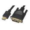 「Vodaview 変換ケーブル HDMI[オス]-DVI-D18ピン[オス] 1m/ブラック VV-HDDV010CA-B」の商品サムネイル画像1枚目
