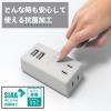 「トップランド 電源タップ 2個口 USBーA充電ポート(2個口)付 2.4A 雷ガード 抗菌 STPP300-GR 1個」の商品サムネイル画像4枚目