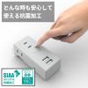 「トップランド 電源タップ 3個口 USBーA充電ポート(2個口)付 3.4A 雷ガード 抗菌 STPP500-GR 1個」の商品サムネイル画像5枚目