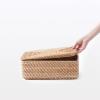 「無印良品 重なるラタン長方形バスケット用フタ （Ｖ）約幅３６×奥行２６×高さ３ｃｍ 良品計画」の商品サムネイル画像6枚目