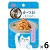 「懐石レトルト かつお まぐろ入り 魚介旨みジュレ 40g 6袋 ペットライン キャットフード ウェット パウチ」の商品サムネイル画像1枚目