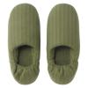 「無印良品 綿フランネルかかとにフィットするルームシューズ Ｍ ２３．５〜２５ｃｍ用 グリーンストライプ 良品計画」の商品サムネイル画像1枚目