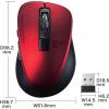 「サンワサプライ 静音ワイヤレスブルーLEDマウス 5ボタン ボタン機能割り当て レッド MA-WBL153R 1個」の商品サムネイル画像8枚目