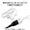 「エレコム 延長タップ/スタンダード/ホコリ防止シャッター付/2.0m/ホワイト T-X01-2120WH 1個」の商品サムネイル画像4枚目