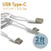 「エアージェイ 保護キャップ付きUSB Type-Cツインケーブル1m WH UKJ-TWTC1M 1台」の商品サムネイル画像2枚目