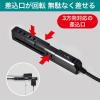「朝日電器 延長コード 電源タップ スリム回転タップ 耐雷 4個口 2m 2P式 黒 WBS-SL402SB(BK) 1個」の商品サムネイル画像3枚目