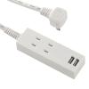 「オーム電機 USBポート付安全タップ 2個口 2m_ HS-TU22PBT-W 1個」の商品サムネイル画像2枚目