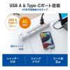 「サンワサプライ USB充電機能付きタップ Type-C搭載(2P・4個口・2m) TAP-B102UC-2W 1本」の商品サムネイル画像3枚目