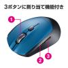 「サンワサプライ ワイヤレスマウス 5ボタン 小型サイズ ブルーLED ブルー MA-WB509BL 1個」の商品サムネイル画像6枚目