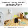 「エレコム AC充電器/USB充電器/USB PD対応/30W/USB-C×2/スイングプラグ/ブラック EC-AC9430WH 1個」の商品サムネイル画像4枚目