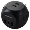 「エレコム USBタップ/球体型/USB-C×1+USB-A×2/20W/AC×3/スイングプラグ/ブラック ECT-34BK 1個」の商品サムネイル画像2枚目