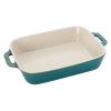 「ストウブ Staub レクタンギュラーディッシュ ターコイズ（20×16cm）1枚 グラタン皿 オーブン・電子レンジ対応 【日本正規販売品】」の商品サムネイル画像1枚目