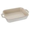 「ストウブ Staub レクタンギュラーディッシュ アイボリー（20×16cm）1枚 グラタン皿 オーブン・電子レンジ対応 【日本正規販売品】」の商品サムネイル画像1枚目