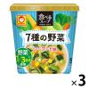 「【ワゴンセール】マルちゃん 食べるスープ 7種の野菜 シーフード味 15g 3個 東洋水産（わけあり品）」の商品サムネイル画像1枚目