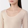 「無印良品 レディース 婦人 あったか綿 Ｕネック八分袖Ｔシャツ 婦人Ｓ ライトベージュ 良品計画」の商品サムネイル画像4枚目