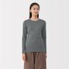 「無印良品 レディース 婦人 あったか綿 厚手 クルーネック長袖Ｔシャツ 婦人Ｍ ミディアムグレー 良品計画」の商品サムネイル画像2枚目