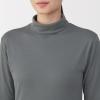 「無印良品 レディース 婦人 あったか綿 厚手 タートルネック長袖Ｔシャツ 婦人Ｓ ミディアムグレー 良品計画」の商品サムネイル画像5枚目