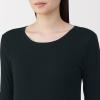 「無印良品 レディース 婦人 あったか綿 クルーネック長袖Ｔシャツ 婦人Ｌ 黒 良品計画」の商品サムネイル画像4枚目