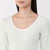 「無印良品 レディース 婦人 あったか綿 Ｕネック八分袖Ｔシャツ 婦人Ｌ オフ白 良品計画」の商品サムネイル画像4枚目