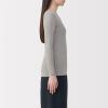 「無印良品 レディース 婦人 あったか綿 クルーネック長袖Ｔシャツ 婦人Ｌ グレイッシュブラウン 良品計画」の商品サムネイル画像2枚目