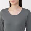 「無印良品 レディース 婦人 あったか綿 厚手 Ｕネック八分袖Ｔシャツ 婦人Ｍ ミディアムグレー 良品計画」の商品サムネイル画像4枚目