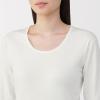 「無印良品 レディース 婦人 あったか綿 厚手 Ｕネック八分袖Ｔシャツ 婦人Ｓ オフ白 良品計画」の商品サムネイル画像6枚目
