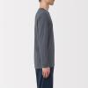 「無印良品 メンズ 紳士 あったか綿 厚手 クルーネック長袖Ｔシャツ 紳士Ｌ ダークグレー 良品計画」の商品サムネイル画像2枚目