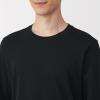 「無印良品 メンズ 紳士 あったか綿 厚手 クルーネック長袖Ｔシャツ 紳士Ｓ 黒 良品計画」の商品サムネイル画像4枚目