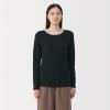 「無印良品 レディース 婦人 あったか綿 ウールクルーネック長袖Ｔシャツ 婦人Ｓ 黒 良品計画」の商品サムネイル画像2枚目