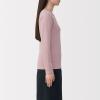 「無印良品 レディース 婦人 あったか綿 ウールクルーネック長袖Ｔシャツ 婦人Ｍ スモーキーピンク 良品計画」の商品サムネイル画像2枚目