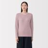 「無印良品 レディース 婦人 あったか綿 ウールクルーネック長袖Ｔシャツ 婦人Ｌ スモーキーピンク 良品計画」の商品サムネイル画像2枚目