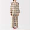 「無印良品 レディース 婦人 脇に縫い目のない フランネル長袖パジャマ 婦人Ｓ ペールブラウンチェック 良品計画」の商品サムネイル画像2枚目