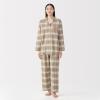 「無印良品 レディース 婦人 脇に縫い目のない フランネル長袖パジャマ 婦人Ｌ ペールブラウンチェック 良品計画」の商品サムネイル画像2枚目