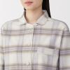 「無印良品 レディース 婦人 脇に縫い目のない フランネル長袖パジャマ 婦人Ｌ ラベンダーチェック 良品計画」の商品サムネイル画像7枚目