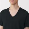 「無印良品 メンズ　紳士 脇に縫い目のない なめらか Ｖネック半袖Ｔシャツ 紳士ＸＬ 黒 良品計画」の商品サムネイル画像4枚目