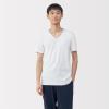 「無印良品 メンズ　紳士 あったか綿 Ｖネック半袖Ｔシャツ 紳士Ｓ 白 良品計画」の商品サムネイル画像2枚目