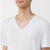 「無印良品 メンズ　紳士 あったか綿 Ｖネック半袖Ｔシャツ 紳士Ｌ 白 良品計画」の商品サムネイル画像4枚目