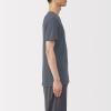 「無印良品 メンズ　紳士 あったか綿 Ｖネック半袖Ｔシャツ 紳士Ｌ ダークグレー 良品計画」の商品サムネイル画像2枚目