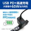 「【アウトレット】ナカバヤシ USB PD対応(65W) USBーACアダプタ 2ポートタイプ 黒 IPA-C08/BK 1個」の商品サムネイル画像2枚目