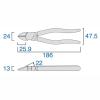「フジ矢 電工名人偏芯薄刃ニッパ 7700N-175BG 1丁」の商品サムネイル画像6枚目