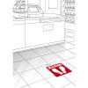 「【アウトレット】長門屋商店 フロア誘導シール 足型A3(英中韓)赤 FN9021 1枚」の商品サムネイル画像2枚目
