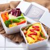 「岩崎工業 イージーケアランチボックススクエア2段 パッキン一体型 お弁当箱 食洗器対応 Bー1490 ホワイト 1個」の商品サムネイル画像3枚目