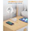 「TESSAN 延長コード2m 電源タップ AC 3口 USB-A 2口 USB-C 1口 TS-708-C 1セット(1個×5)」の商品サムネイル画像4枚目