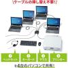 「サンワサプライ 磁石付きUSB2.0手動切替器(ハブ付き・4回路) SW-US44HMG 1個」の商品サムネイル画像7枚目