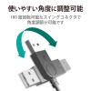 「USBハブ USB-A×4ポート 1m 磁石付 スイングコネクタ USB2.0 黒 U2H-TZ427BBK エレコム 1個」の商品サムネイル画像6枚目